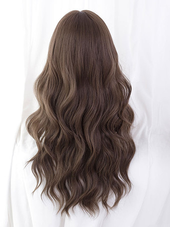 スイートロリータ ウィッグ ロング 乱れた耐熱ファイバー ディープブラウン ロリータ アクセサリー