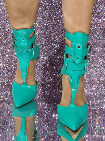 De mujer Tacones altos Zapatos de salón de talla grande Tacón de aguja Parte superior de PU de charol