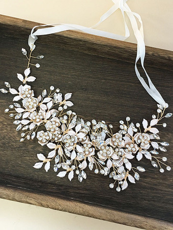 シルバー かぶとウェディングメタルブライダルヘアアクセサリー