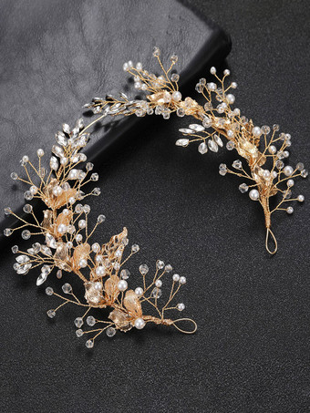 ゴールド 花嫁のためのヘッドピースウェディングメタルヘアアクセサリー