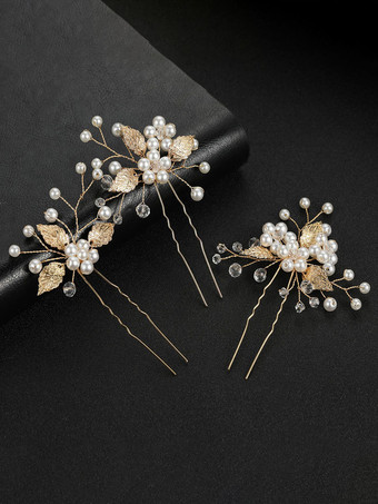 ゴールド 花嫁のための結婚式のかぶと金属のヘアアクセサリー