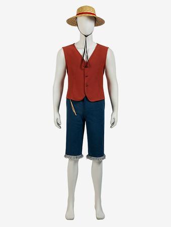 Macaco D. One Piece Luffy Cosplay Traje para Homens, Fantasia