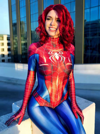 レッド スパイダーマン コスプレ メリージェーン スパイダーウーマン コスプレ スーツ