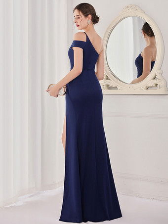 イブニングドレス シースデザイン ネックライン ポリエステル マキシレングス フォーマルパーティードレス