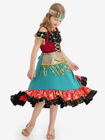ハロウィンコスチューム子供用ジプシーコスプレドレス