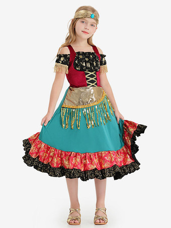 ハロウィンコスチューム子供用ジプシーコスプレドレス