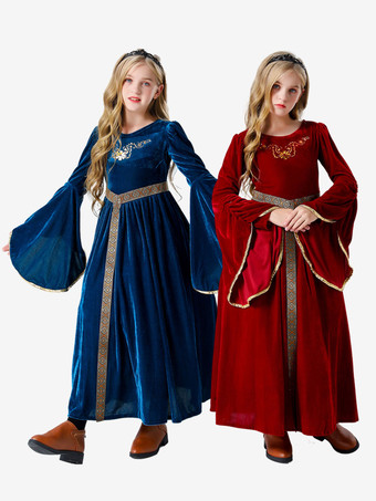 キッズハロウィンコスチューム ブルーハロウィンキッドヴィンテージコスプレドレス