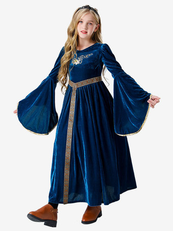 ブルー キッズハロウィンコスチューム ブルーハロウィンキッドヴィンテージコスプレドレス