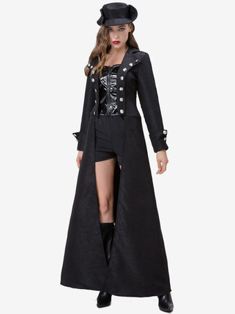 ハロウィン ハロウィンコスチューム ブラック 大人用 レトロ パンツ オーバーコート ポリエステル ハロウィンセット ホリデーコスチューム