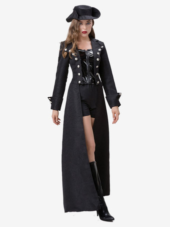 ハロウィン ハロウィンコスチューム ブラック 大人用 レトロ パンツ オーバーコート ポリエステル ハロウィンセット ホリデーコスチューム