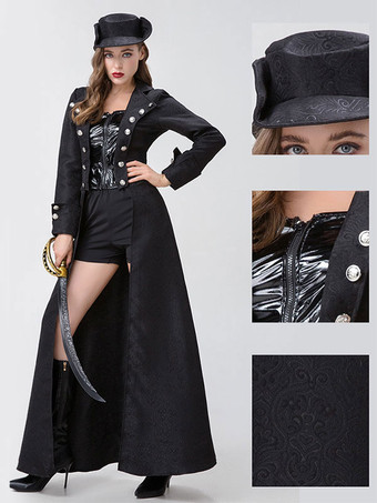 ハロウィン ハロウィンコスチューム ブラック 大人用 レトロ パンツ オーバーコート ポリエステル ハロウィンセット ホリデーコスチューム