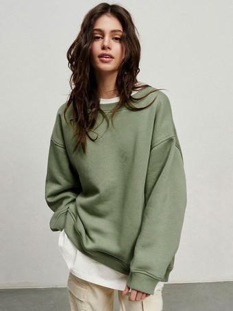 Olive green oversized discount sweatshirt