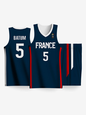 バスケットボール ジャージ フランス チーム No. 5 BATUM 23/24 スポーツウェア メンズ