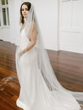 Wedding Veil Tulle Cut Edge Bridal Veil