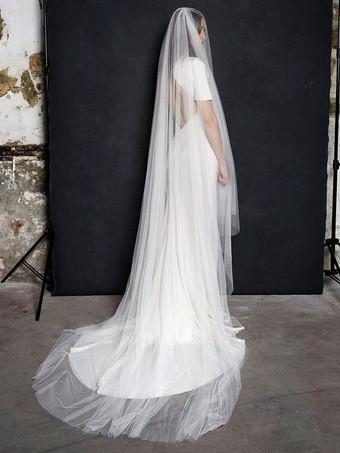 Wedding Veil Two-Tier Tulle Oval Short Bridal Veil - Milanoo.com