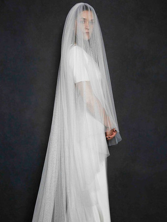 ウェディングベール 2段レースカットエッジブライダルベール