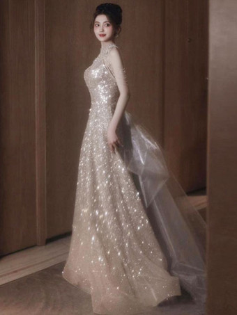 With Cocktail Dress Beautiful Floor-Length A-Line Illusion Neckline Fringe