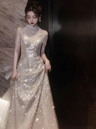 With Cocktail Dress Beautiful Floor-Length A-Line Illusion Neckline Fringe