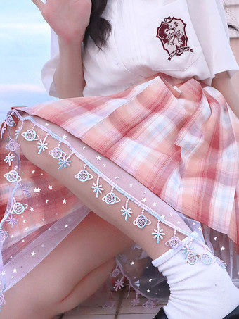 Azul celeste claroSweet Lolita Bloomers Lentejuelas Volantes Pantalones cortos blancos de Lolita