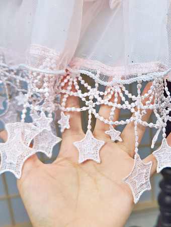 甘いロリータペチコートポリエステルフリルスパンコールゴシックロリータペチコート女性のピンクの星プリントロリータスカート