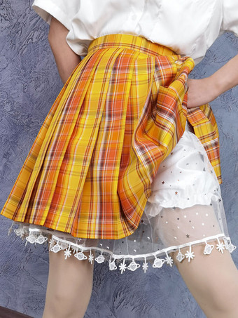 Sweet Lolita Bloomers Lentejuelas Volantes Pantalones cortos blancos de Lolita