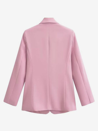 女性用ピンクスーツ ワンボタン カジュアル ツーピース ストリートウェア