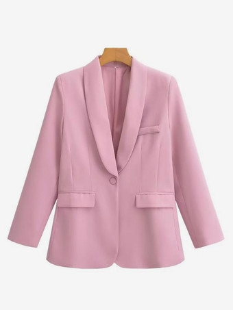 女性用ピンクスーツ ワンボタン カジュアル ツーピース ストリートウェア