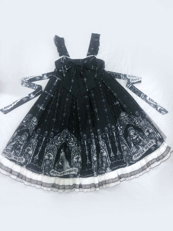 ゴシックロリータ ドレス リボン フリル ブラック ブラック