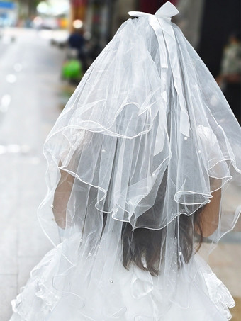 ロリータ ウェディングドレス ロリータ アクセサリー ホワイト リボン フリル ポリエステル繊維 帽子 レース その他