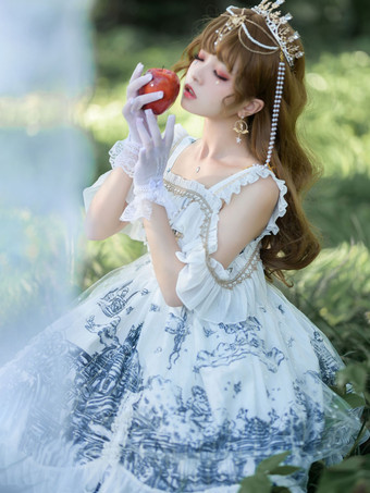   Abiti Lolita gotici Abito con bretelle JSK nero scuro con volant in pizzo