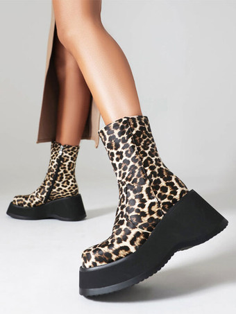 Bottines sans talons à bout rond pour femmes