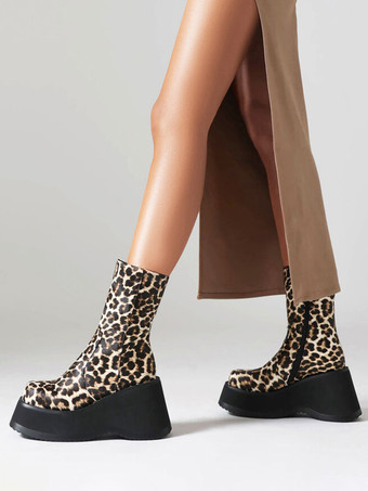 Bottines sans talons à bout rond pour femmes