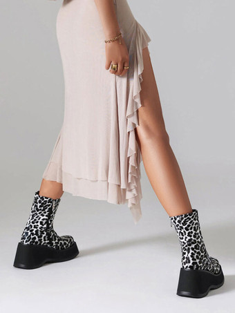 Bottines sans talons à bout rond pour femmes