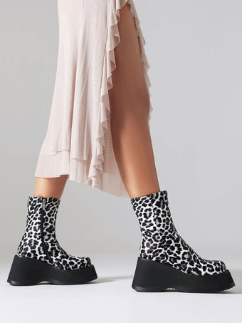 Bottines sans talons à bout rond pour femmes