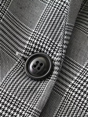 女性用ブレザージャケットチェック柄ラペル長袖アウターウェア