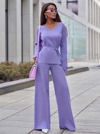 Wide Leg Pants Sets Women Plus Size Track Suit Fall Fashion Half Zip Lapel  Sweatshirt 2 Piece Outfits Solid Lounge Set