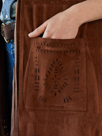 女性のためのロングベストジャケットフリンジノースリーブボヘミアンアウターウェア