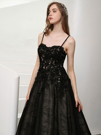 ゴシックウェディングドレス レース Aライン ノースリーブ ナチュラルウエスト レース コートトレーン ブライダルドレス