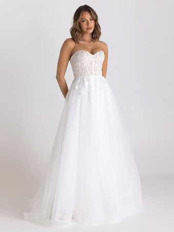 アイボリーブラック ロイヤル ウェディングドレス レース Aライン ノースリーブ ナチュラル ウエスト レース コート トレイン ブライダルガウン