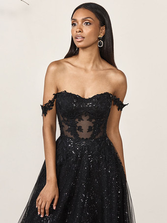 ブラック ロイヤル ウェディングドレス レース Aライン ノースリーブ ナチュラル ウエスト レース スイープ ブライダルドレス