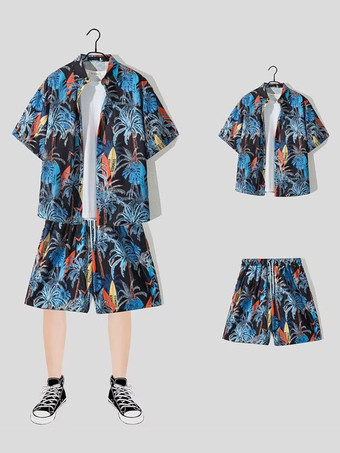 ブラック メンズコーデ 紳士服 黄緑 カジュアル 半袖 衣装セット