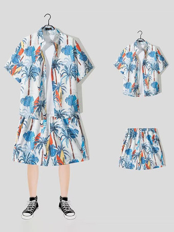 ライトスカイブルーメンズコーデ 紳士服 黄緑 カジュアル 半袖 衣装セット