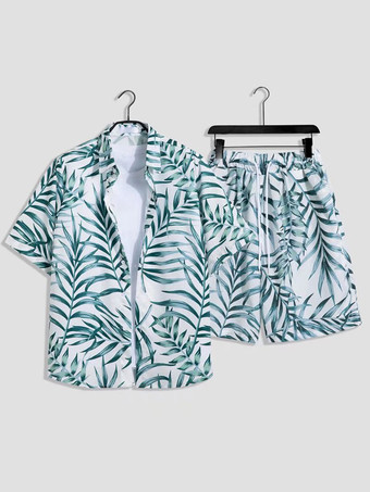 ライトスカイブルーメンズコーデ 紳士服 ホワイト カジュアル 半袖 衣装セット