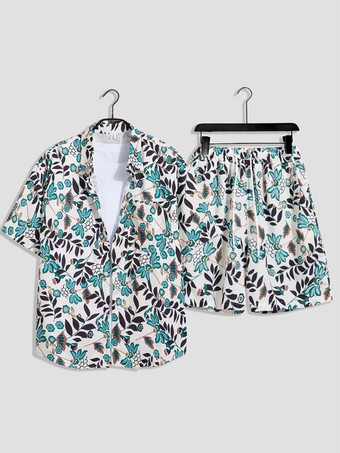 アイボリー メンズコーデ 紳士服 オレンジシック半袖衣装セット