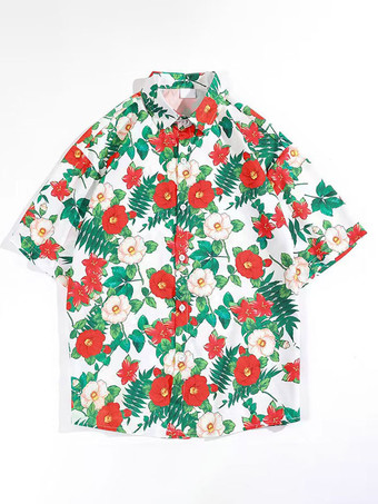 レッド メンズ カジュアル シャツ 快適なプリント ライト スカイ ブルー メンズ シャツ