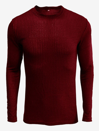 ワインレッド メンズ セーター メンズ プルオーバー ニットウェア ジュエル ネック フォール ハンター グリーン グレー