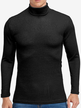 ブラック メンズ セーター メンズ プルオーバー ニット ハイカラー 秋 ホワイト ハンター グリーン