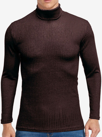 ブラウン メンズ セーター メンズ プルオーバー ニット ハイカラー 秋 ホワイト ハンター グリーン