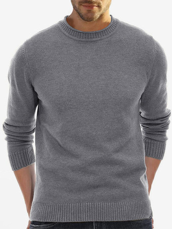 グレイメンズ セーター メンズ プルオーバー ニット ジュエル ネック 秋 ホワイト カーキ