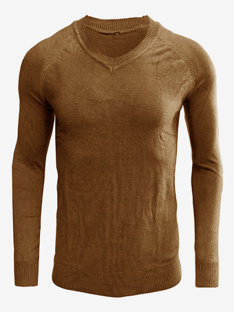 メンズ セーター メンズ プルオーバー ニット V ネック 冬 カーキ グレー